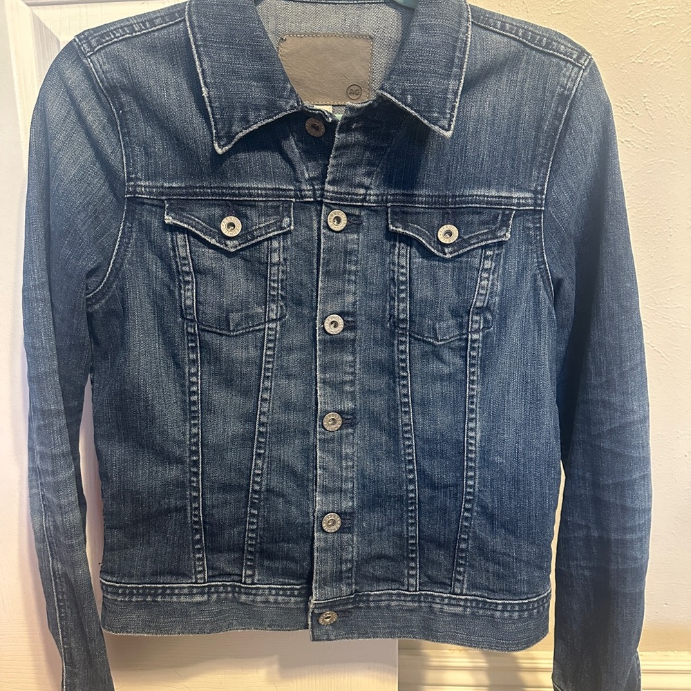 AG Adriano Goldschmied Blue Denim Jean Jacket